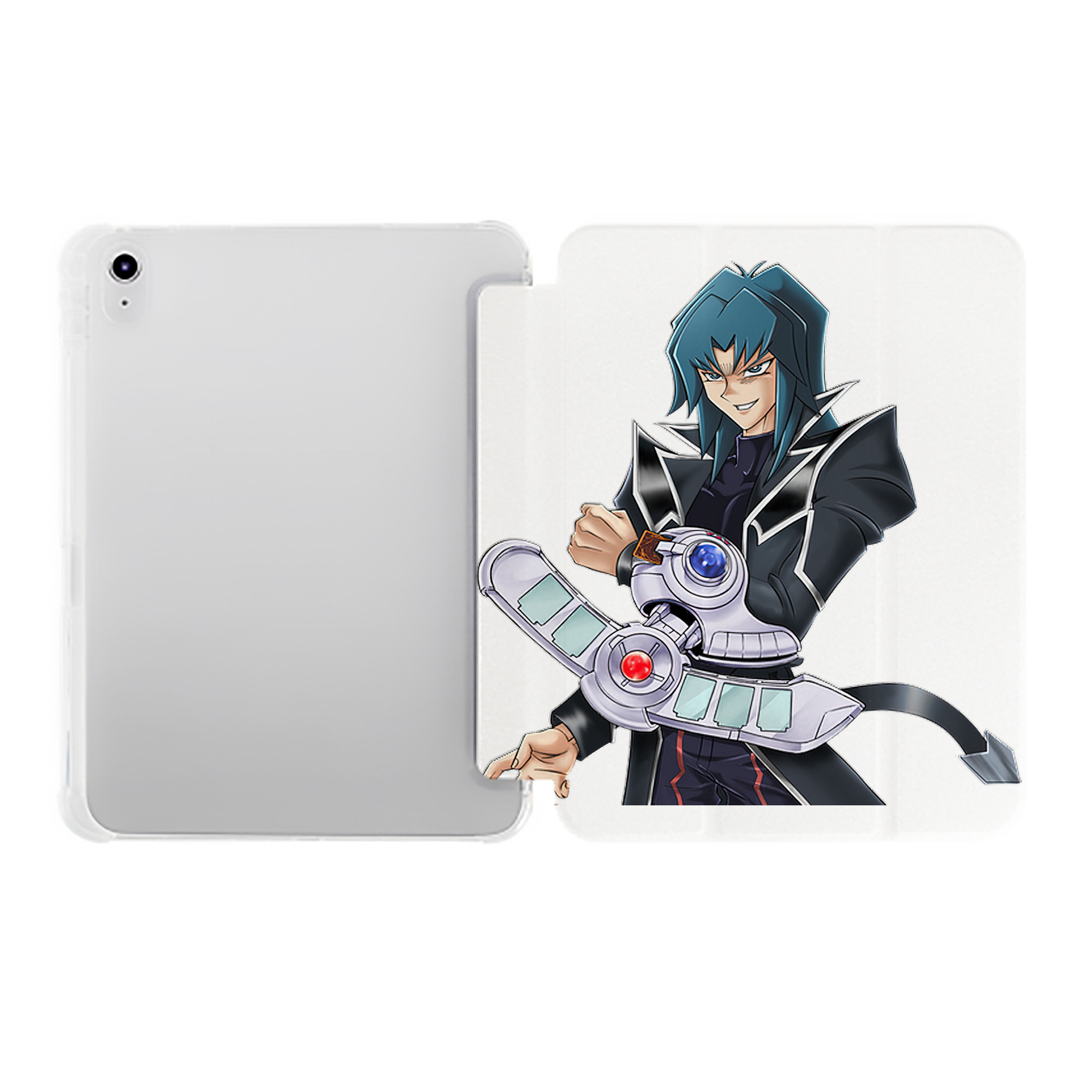 （画像用） 遊☆戯☆王 Yu-Gi-Oh! IPad ケース ペン収納付き 三つ折りスタンド PUレザー×シリコン 対応機種9.5/10.5/10.9インチ